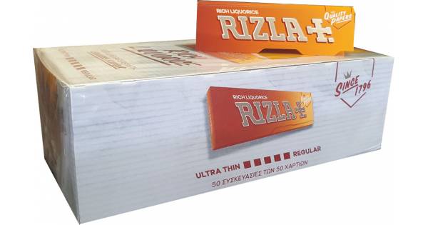 Rizla Orange RICH LIQUORICE Regular Size Cigarette Rolling Papers 25 x  Booklets