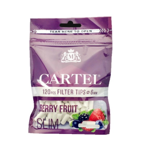 Filtre Cartel BERRY FRUIT SLIM 6.0mm 15mm In Busta 10 Bustine Da120 Filtrini