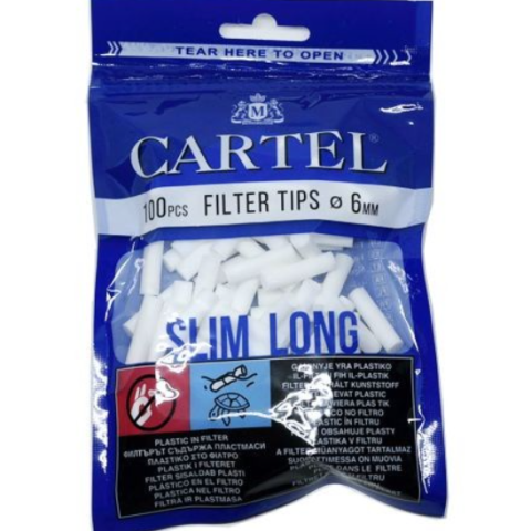 Filtri Cartel Lungo Slim 6mm 22mm Size Long In Busta 30 Bustine Da 100 Filtrini